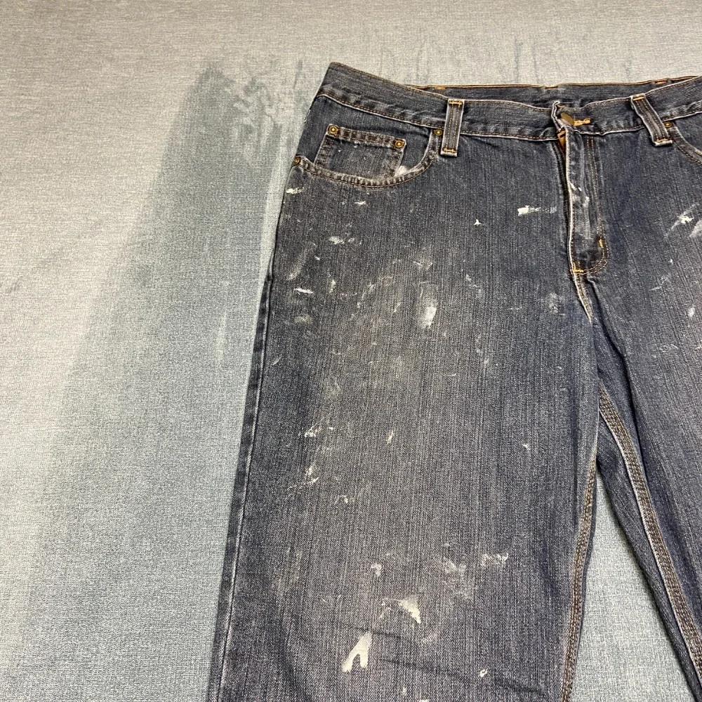 Vintage Carhartt Jeans Mens 38x30 Blue Denim Everyday Wear Relaxed Fit Wide Leg